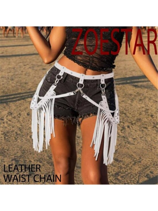 Cowgirl Fringe Belt Leather Tassel Belts Fashion Rave Harness Waist main image 5